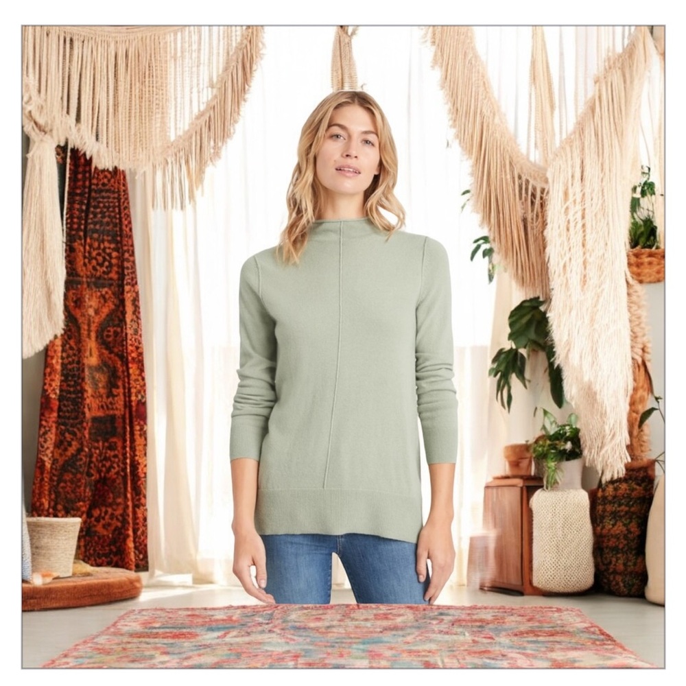 BananaRepublic Italian Wool Cashmere Blend Sweater Tunic-Sage Green-Sz Xs-S NWOT
